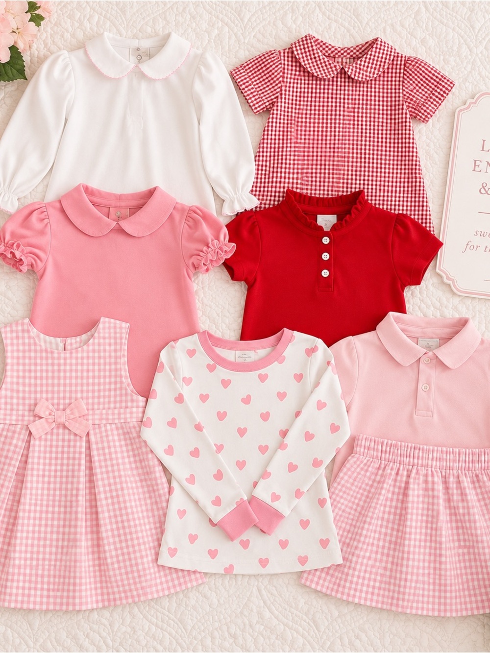 TBBC and Little English Girls Pink & Red Mix & Match Set 3/4T